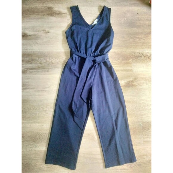 New Womens Jumpsuit X-Small Navy Straight Leg Rayon Sleeveless - Picture 8 of 8